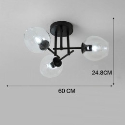 Designer Touch Decorative 3 Light Rustic Lodge Stainless Steel Chandelier with Clear or Blue Glass Shades