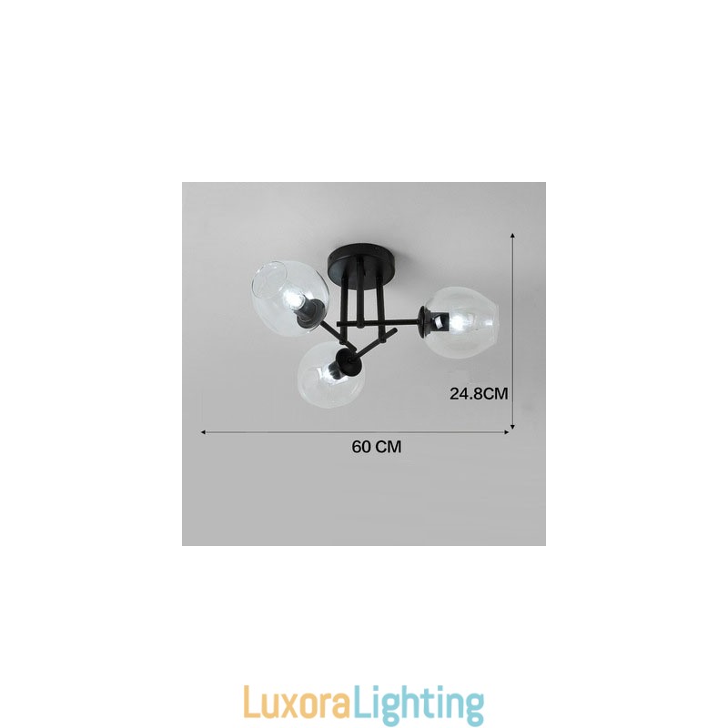 Designer Touch Decorative 3 Light Rustic Lodge Stainless Steel Chandelier with Clear or Blue Glass Shades