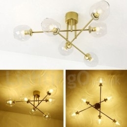 Designer Touch Decorative 6 Light Rustic Lodge Stainless Steel Chandelier with Clear or Blue Glass Shades