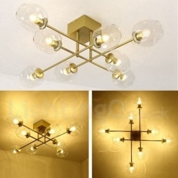 Designer Touch Decorative 8 Light Rustic Lodge Stainless Steel Chandelier with Clear or Blue Glass Shades