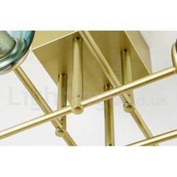 Designer Touch Decorative 8 Light Rustic Lodge Stainless Steel Chandelier with Clear or Blue Glass Shades