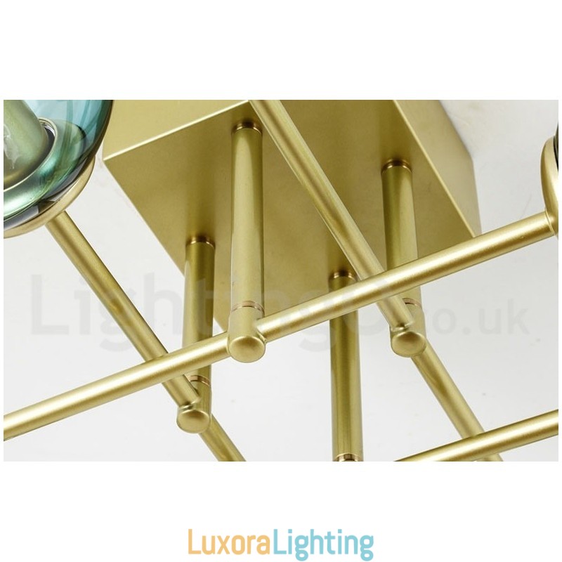 Designer Touch Decorative 8 Light Rustic Lodge Stainless Steel Chandelier with Clear or Blue Glass Shades