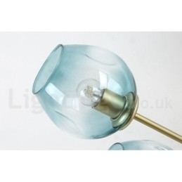 Designer Touch Decorative 8 Light Rustic Lodge Stainless Steel Chandelier with Clear or Blue Glass Shades