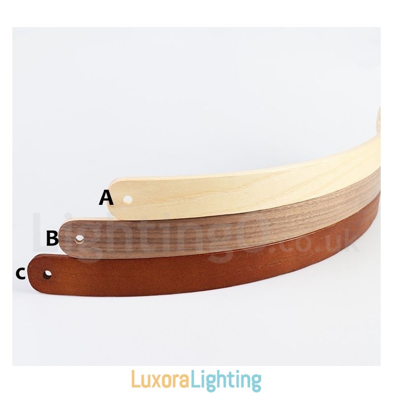 Designer Touch Decorative Multi Wood Colours Ring Modern Contemporary Pendant Light with Acrylic Shade