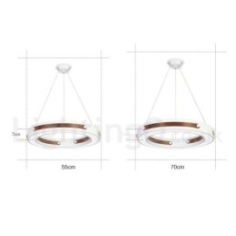Designer Touch Decorative Multi Wood Colours Ring Modern Contemporary Pendant Light with Acrylic Shade