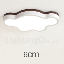 Designer Touch Decorative Retro Wooden Steel Flush Wood Light Kids Ceiling Light