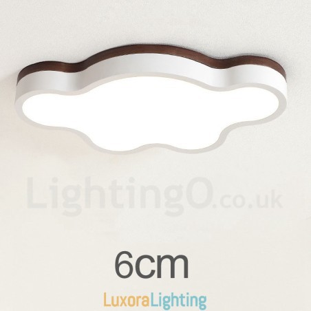 Designer Touch Decorative Retro Wooden Steel Flush Wood Light Kids Ceiling Light