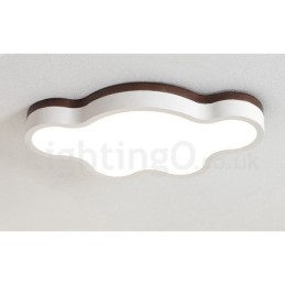 Designer Touch Decorative Retro Wooden Steel Flush Wood Light Kids Ceiling Light