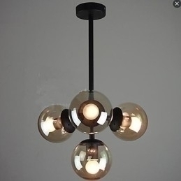 Designer Touch Decorative Glass Ball Iron Beanstalk Molecular Ceiling Lamps