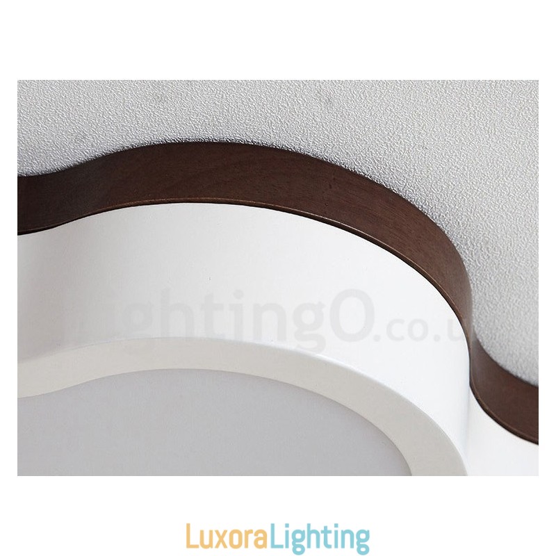 Designer Touch Decorative Retro Wooden Steel Flush Wood Light Kids Ceiling Light