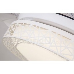 Designer Touch Decorative 108CM (42") 91CM(36") Modern Contemporary Remote Control Hollow Ceiling Fan Light with Acrylic Shade Mute Pure Copper Motor