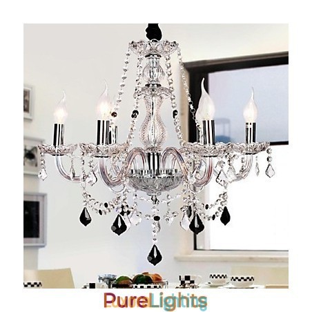 Designer Touch Decorative Candle Featured Luxury 6 Lights Chandelier