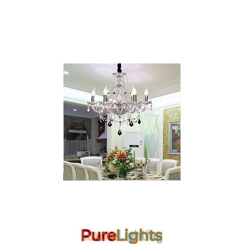 Designer Touch Decorative Candle Featured Luxury 6 Lights Chandelier