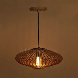 Designer Touch Decorative 1 Light Lantern Vintage Wooden Chandelier Industrial Wind Loft Wood Linear Pendant Lighting