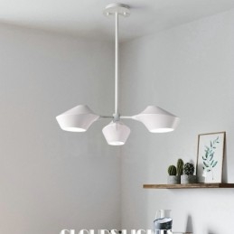 Designer Touch Decorative Linear Retro Chandelier 3 Light with Acrylic Shades Outdoors Garage