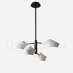 Designer Touch Decorative Two Tiers Linear Retro Chandelier 4 Light with Acrylic Shades Outdoors Garage