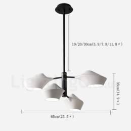 Designer Touch Decorative Two Tiers Linear Retro Chandelier 4 Light with Acrylic Shades Outdoors Garage