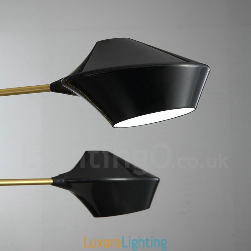 Designer Touch Decorative Two Tiers Linear Retro Chandelier 4 Light with Acrylic Shades Outdoors Garage