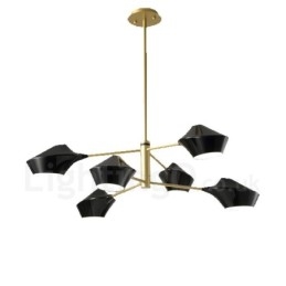 Designer Touch Decorative 2 Tiers Multi Colours Linear Retro Chandelier 6 Light with Acrylic Shades Outdoors Garage
