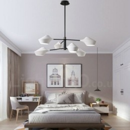 Designer Touch Decorative 2 Tiers Multi Colours Linear Retro Chandelier 6 Light with Acrylic Shades Outdoors Garage