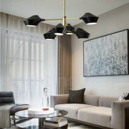 Designer Touch Decorative 2 Tiers Multi Colours Linear Retro Chandelier 6 Light with Acrylic Shades Outdoors Garage