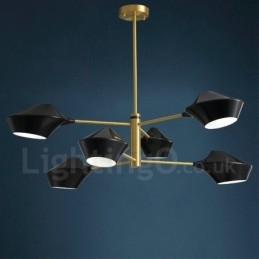 Designer Touch Decorative 2 Tiers Multi Colours Linear Retro Chandelier 6 Light with Acrylic Shades Outdoors Garage