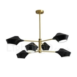 Designer Touch Decorative 2 Tiers Multi Colours Linear Retro Chandelier 6 Light with Acrylic Shades Outdoors Garage
