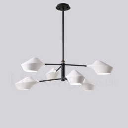 Designer Touch Decorative 2 Tiers Multi Colours Linear Retro Chandelier 6 Light with Acrylic Shades Outdoors Garage