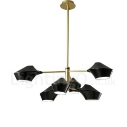 Designer Touch Decorative 2 Tiers Multi Colours Linear Retro Chandelier 6 Light with Acrylic Shades Outdoors Garage