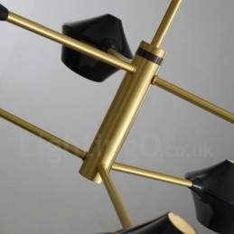 Designer Touch Decorative 2 Tiers Multi Colours Linear Retro Chandelier 6 Light with Acrylic Shades Outdoors Garage