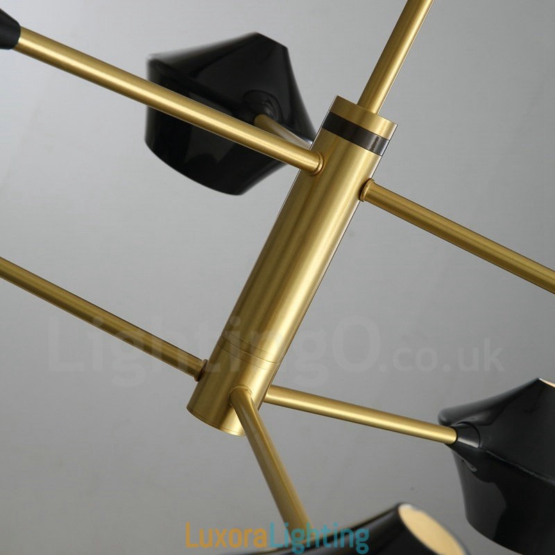 Designer Touch Decorative 2 Tiers Multi Colours Linear Retro Chandelier 6 Light with Acrylic Shades Outdoors Garage