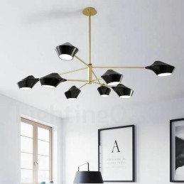 Designer Touch Decorative Two Tiers Multi Colours Linear Retro Chandelier 8 Light with Acrylic Shades Outdoors Garage