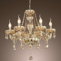 Designer Touch Decorative Traditional Classic Crystal Electroplated Glass Chandelier
