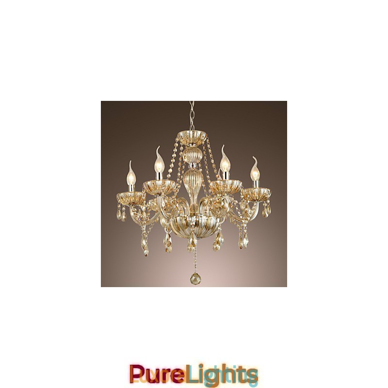Designer Touch Decorative Traditional Classic Crystal Electroplated Glass Chandelier