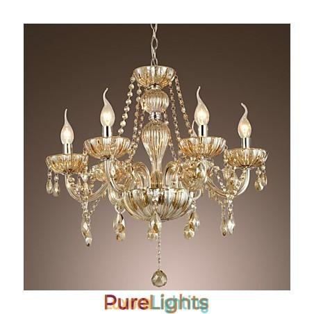 Designer Touch Decorative Traditional Classic Crystal Electroplated Glass Chandelier