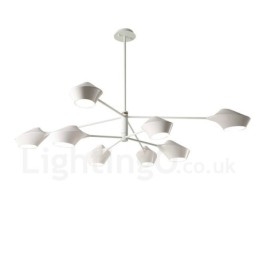 Designer Touch Decorative Two Tiers Multi Colours Linear Retro Chandelier 8 Light with Acrylic Shades Outdoors Garage