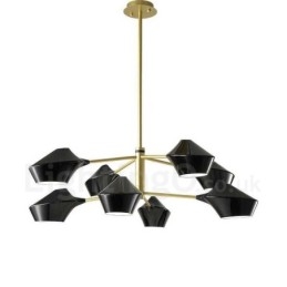 Designer Touch Decorative Two Tiers Multi Colours Linear Retro Chandelier 8 Light with Acrylic Shades Outdoors Garage