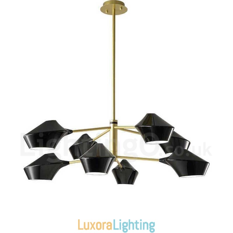 Designer Touch Decorative Two Tiers Multi Colours Linear Retro Chandelier 8 Light with Acrylic Shades Outdoors Garage