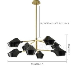 Designer Touch Decorative Two Tiers Multi Colours Linear Retro Chandelier 8 Light with Acrylic Shades Outdoors Garage