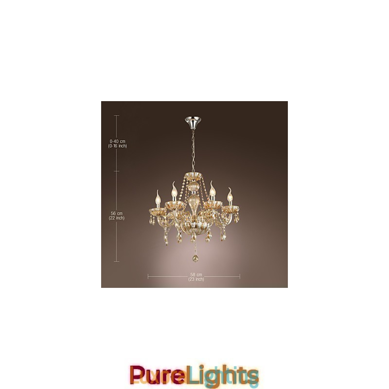 Designer Touch Decorative Traditional Classic Crystal Electroplated Glass Chandelier