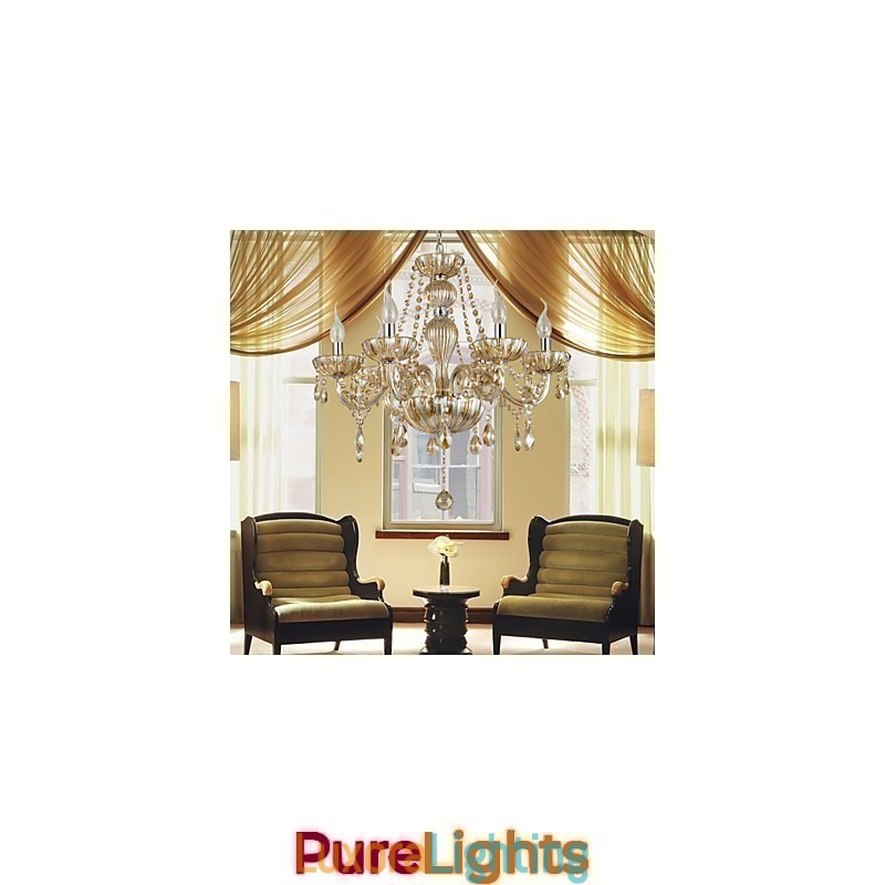 Designer Touch Decorative Traditional Classic Crystal Electroplated Glass Chandelier