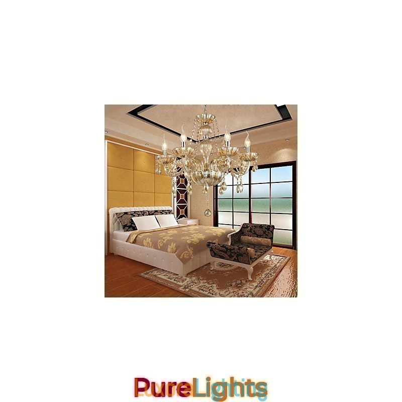 Designer Touch Decorative Traditional Classic Crystal Electroplated Glass Chandelier