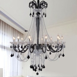 Designer Touch Decorative Black Crystal Candle Chandelier