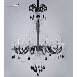 Designer Touch Decorative Black Crystal Candle Chandelier