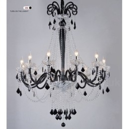 Designer Touch Decorative Black Crystal Candle Chandelier
