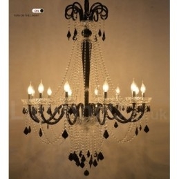 Designer Touch Decorative Black Crystal Candle Chandelier