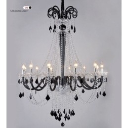 Designer Touch Decorative Black Crystal Candle Chandelier