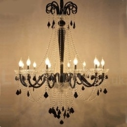 Designer Touch Decorative Black Crystal Candle Chandelier