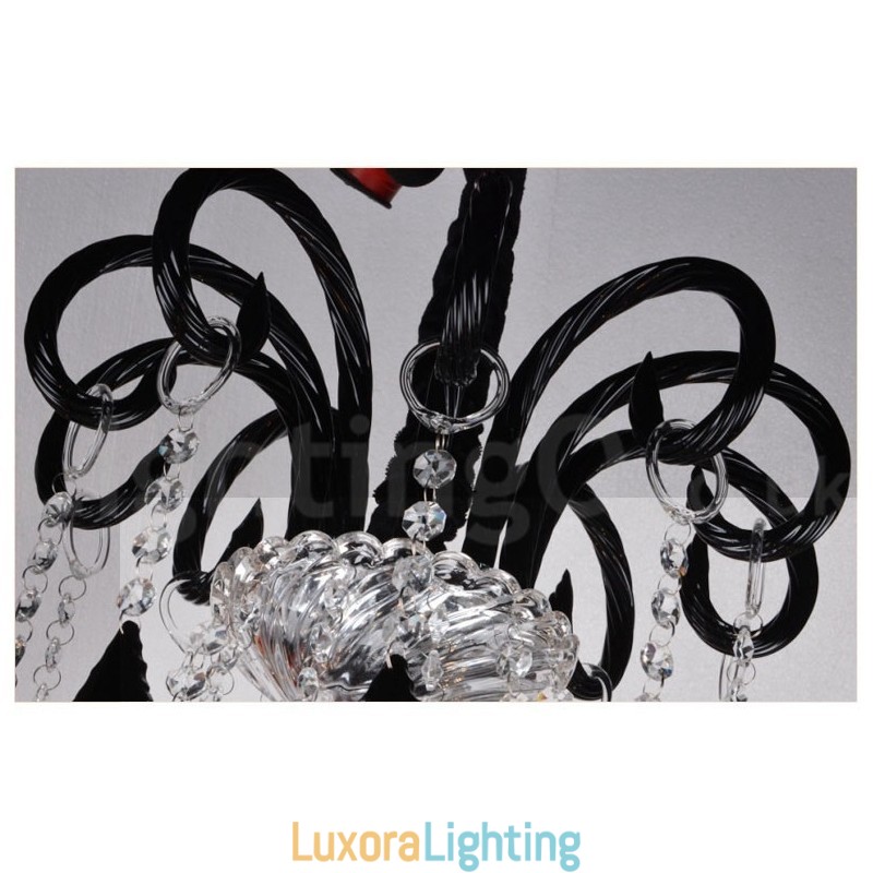 Designer Touch Decorative Black Crystal Candle Chandelier