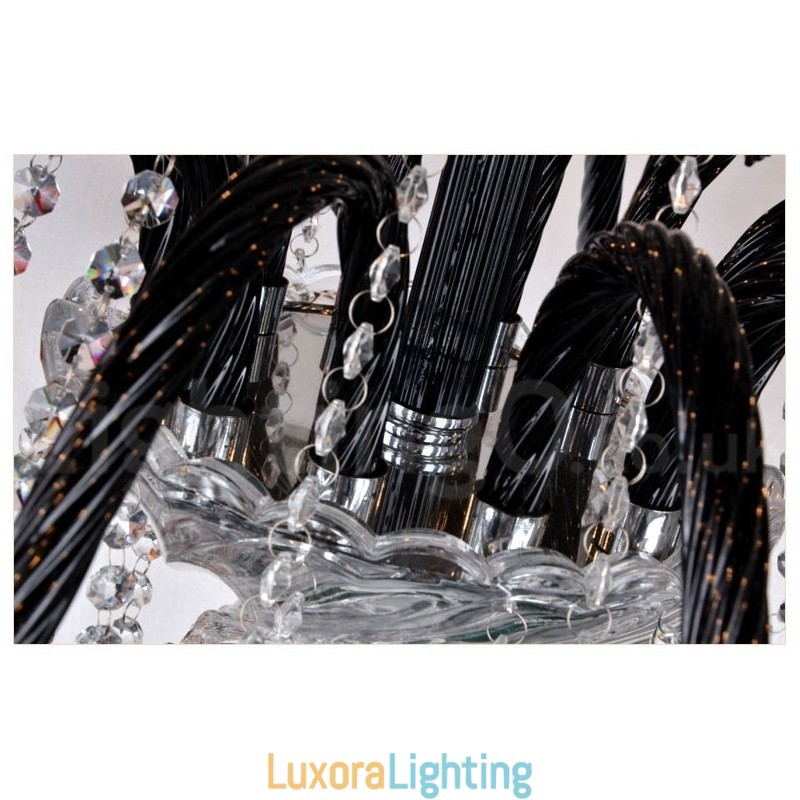 Designer Touch Decorative Black Crystal Candle Chandelier